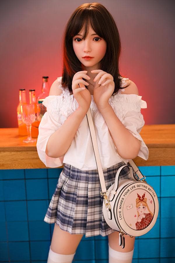 Dimu Doll 158 公分亞洲嬌小矽膠性愛娃娃，附小乳房 - Cynthia