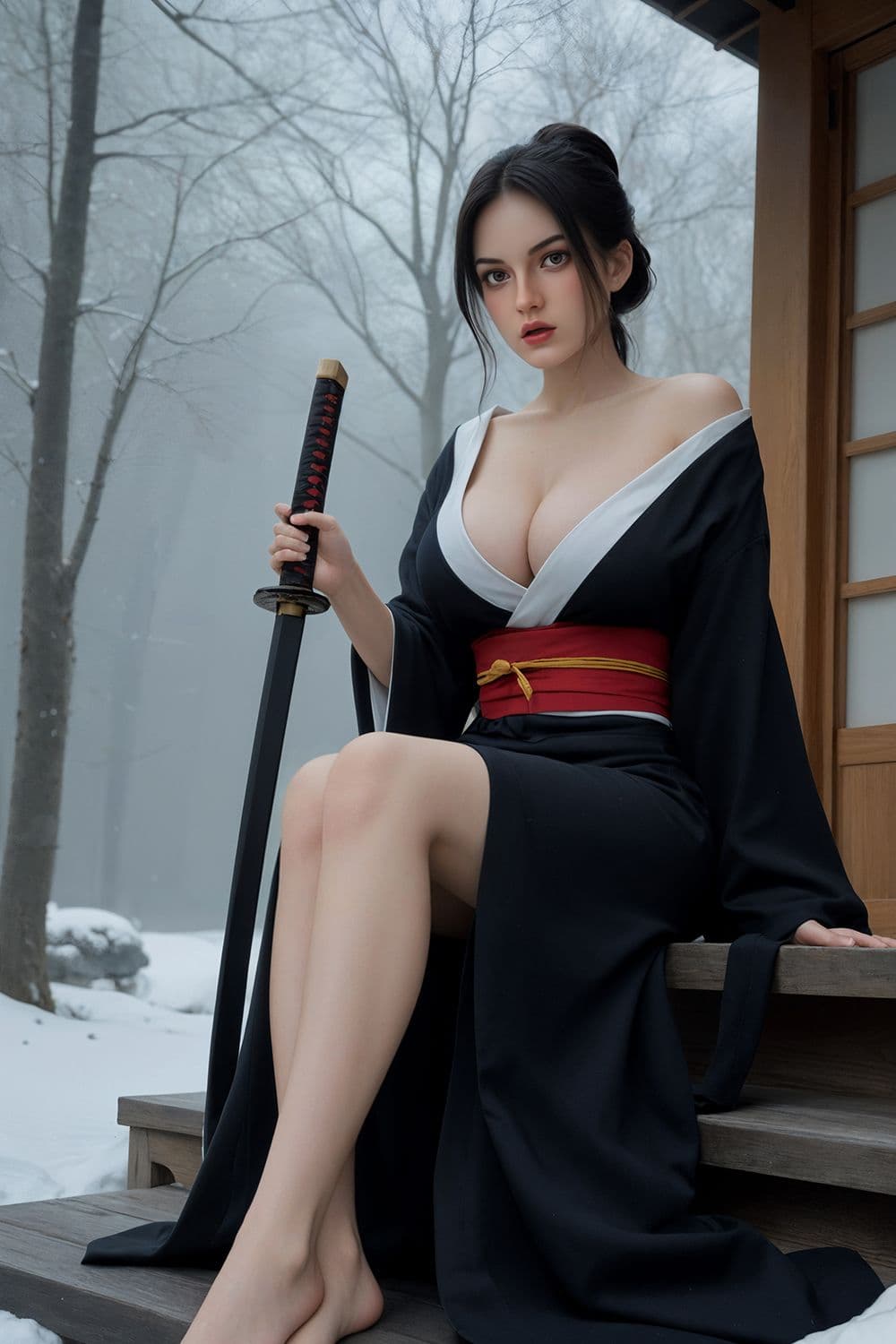 SY Doll 164cm/5ft4 Giselle：一款逼真的全矽膠性愛娃娃，擁有大乳房和優雅的日本和服戰士設計
